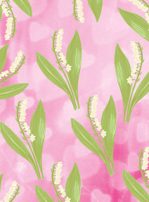 Muguet délicat sur fond rose pastel